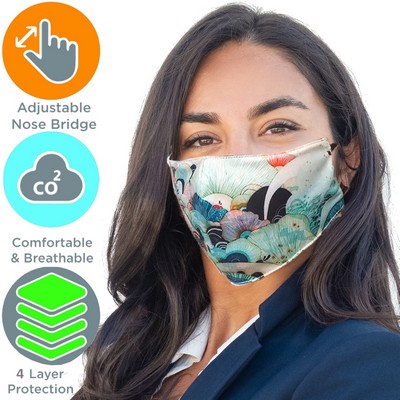 Full Color 4 Layer cloth with Adjustable Safety Face Mask