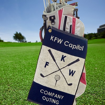 Custom WOVEN Golf Towel (16"x 24"), Made in USA