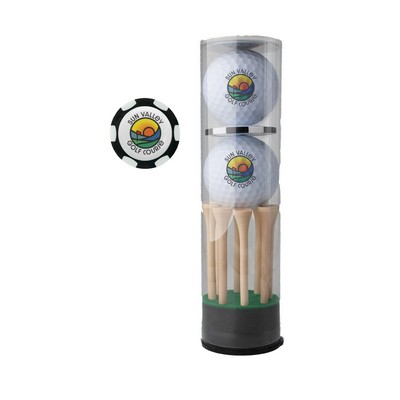 2 Ball Domed Poker Chip Tube with Tees