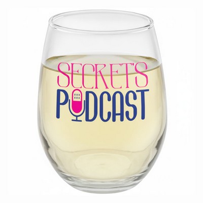 9 Oz. Libbey® Stemless Wine Glasses - Full Color