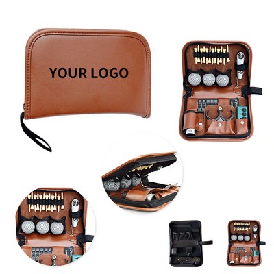 Leather Zipper Golf Accessory Gift Set